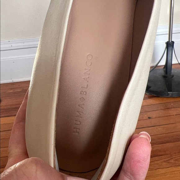 Huma Blanco "The Gabi" Leather Block Heel Pumps Bone/Light Cream - EU Size 40 - Picture 7 of 13